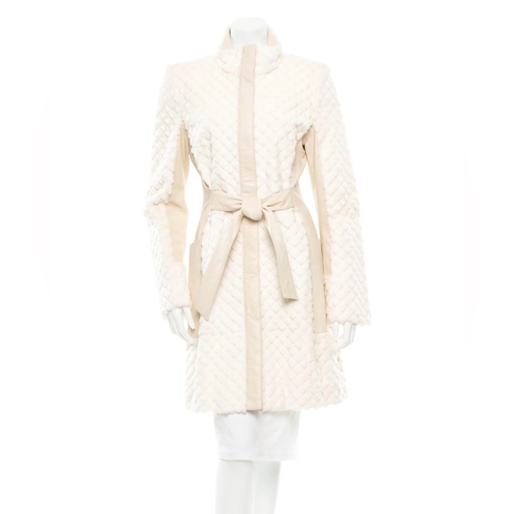 Valentino Roma Leather and Rabbit Fur Coat 🌟